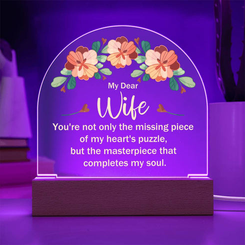 Masterpiece of a Wife - LED Dome Plaque