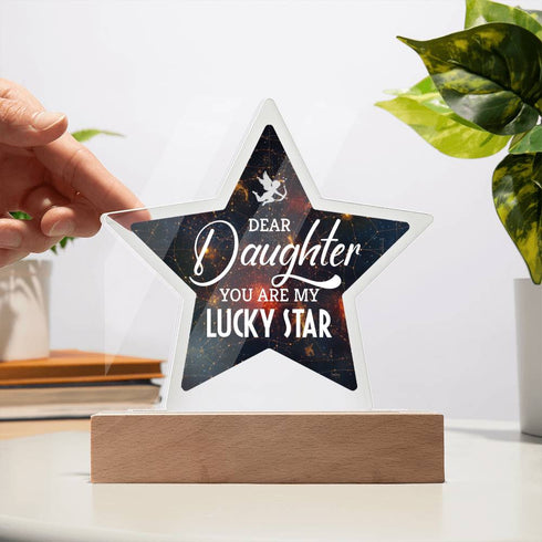 To Daughter , My Lucky Star - LED Star Plaque