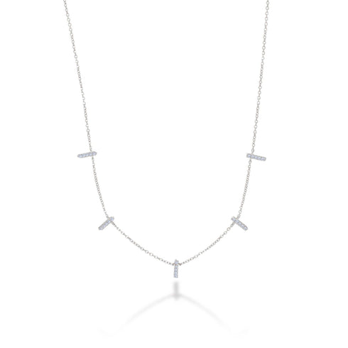 14K Gold 5 Diamond Bars Necklace by Alexis Jae
