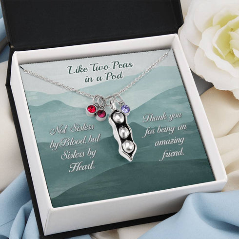 Thank you for being an amazing friend - peas in a pod necklace