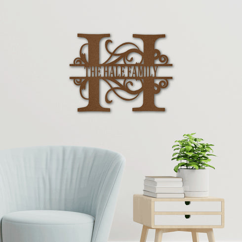 Custom Split Letter Wall Art