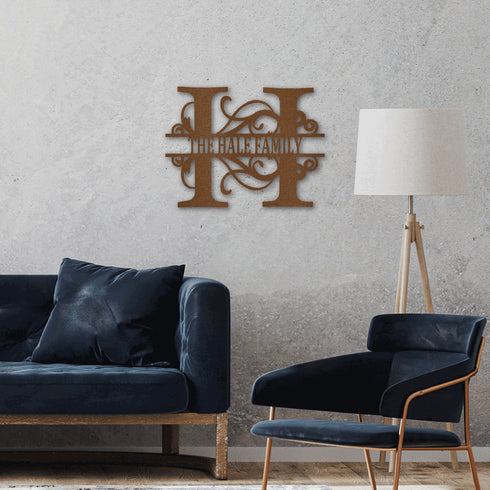 Custom Split Letter Wall Art