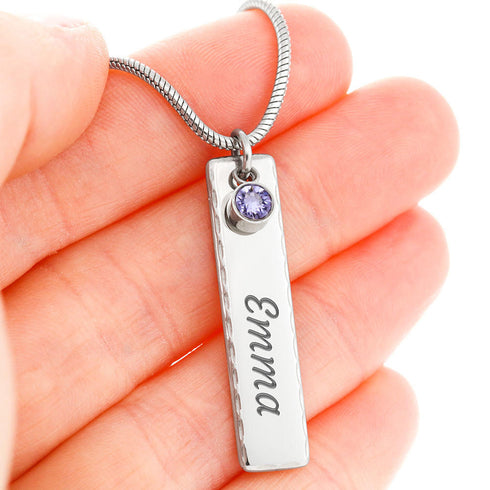 Trendy Engravable Birthstone Necklace - To My Daughter