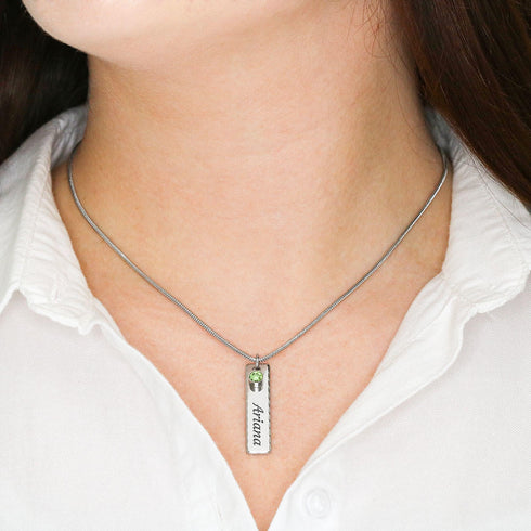 Engravable Birthstone Name Necklace - From Mom
