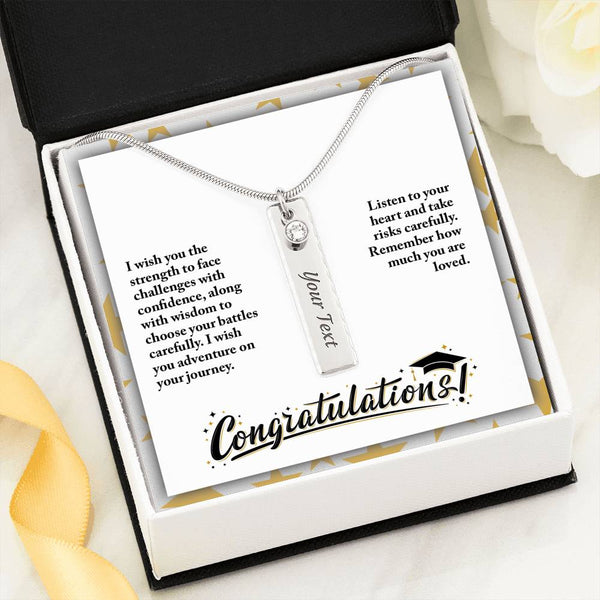 Congratulations Birthstone Engraved necklace