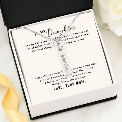 Engravable Birthstone Name Necklace - From Mom