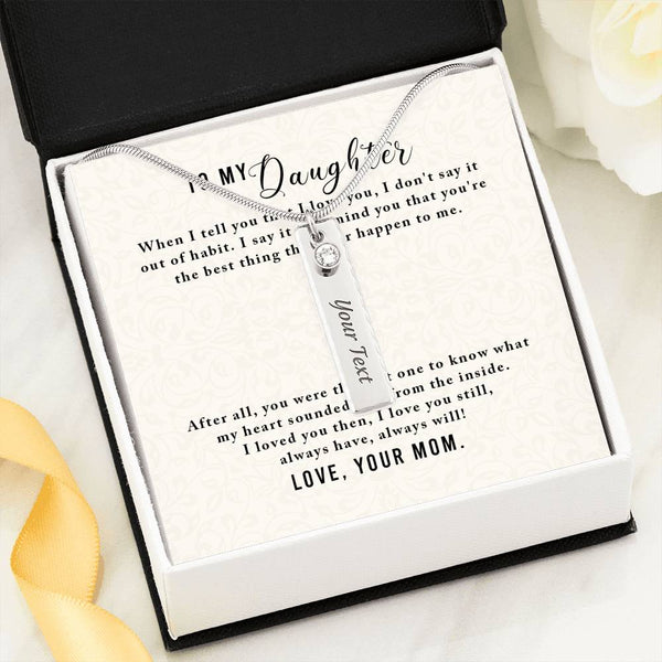 Engravable Birthstone Name Necklace - From Mom