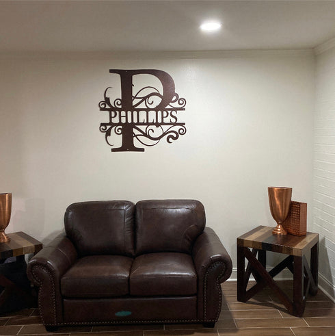 Custom Split Letter Wall Art